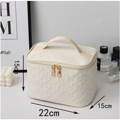 White Large Capacity Portable Travel Makeup Bag